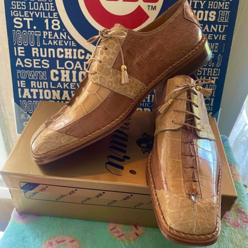 Mauri Mens Two Tone Alligator Shoes SZ12 New with Box